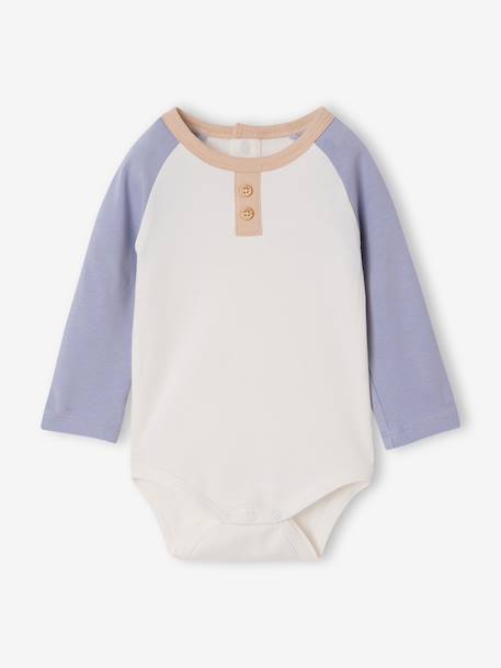 Pack of 2 newborn long-sleeved polo collar bodysuits marl grey - vertbaudet enfant 