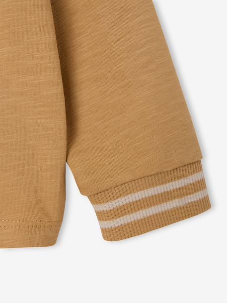 Long-sleeved hooded T-shirt for baby boys ochre - vertbaudet enfant 