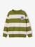 Striped sweatshirt with crew neck for boys hazel+navy blue+pistachio - vertbaudet enfant 