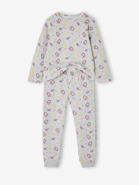 Pack of 2 long pyjamas for girls marl grey - vertbaudet enfant 