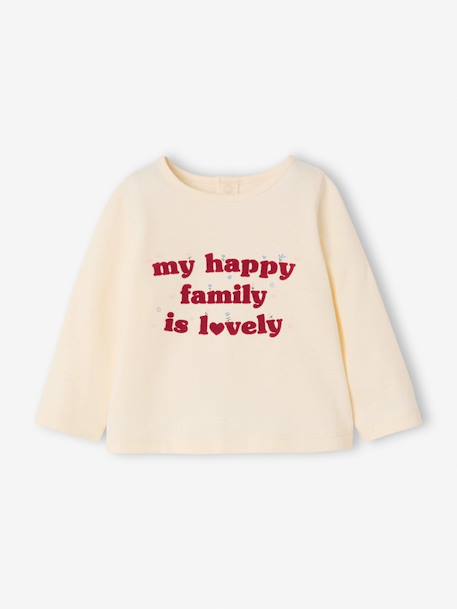 Long-sleeved T-shirt for baby girls rosy+vanilla - vertbaudet enfant 