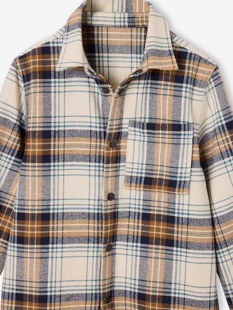 Chequered Flannel Shirt for Boys camel+chequered green+chequered navy blue+English green+night blue+slate blue - vertbaudet enfant 