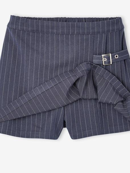 Pleated Skort for Girls, JONEN anthracite+navy blue - vertbaudet enfant 