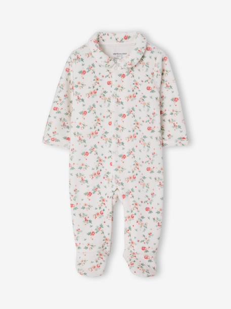 Pack of 2 baby sleepsuits with front opening cappuccino+pale pink+sage green - vertbaudet enfant 