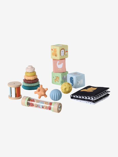 Coffret 6 jouets d’éveil bois FSC® multicolore - vertbaudet enfant 