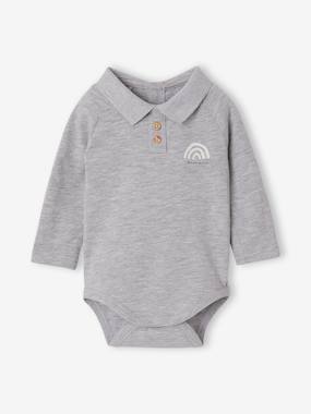 Lot de 2 bodies naissance manches longues col polo  - vertbaudet enfant