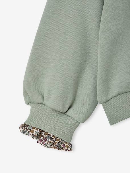 Sweatshirt for girls grey green - vertbaudet enfant 