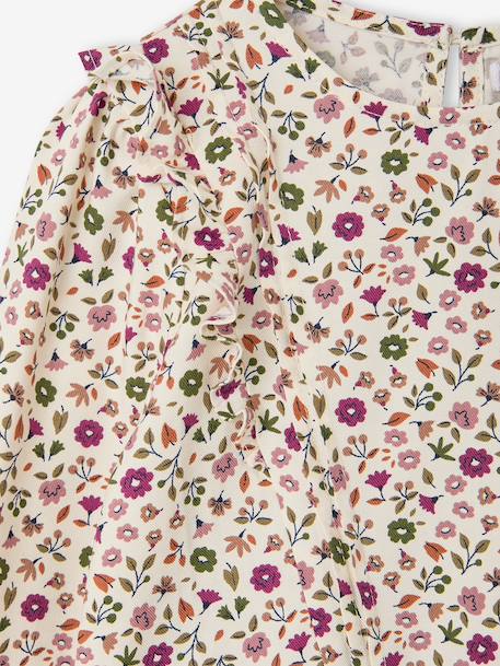 Short long-sleeved dress for girls ivory+vanilla - vertbaudet enfant 