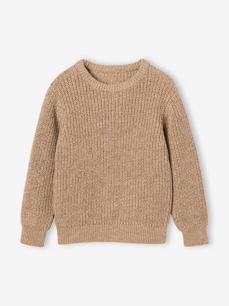 Round-neck jumper for boys marl beige - vertbaudet enfant 