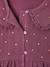 Shirt in Cotton Gauze with Broderie Anglaise Collar, for Girls ecru+plum - vertbaudet enfant 