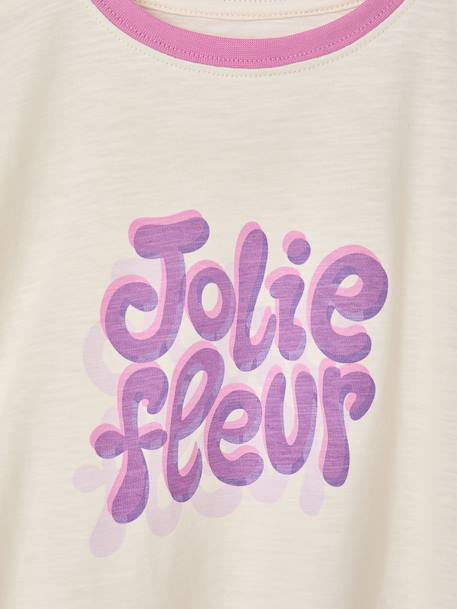 Short-sleeved T-shirt for girls ecru - vertbaudet enfant 