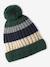 Tricolour Set for Boys: Beanie + Snood + Mittens/Gloves green+night blue - vertbaudet enfant 