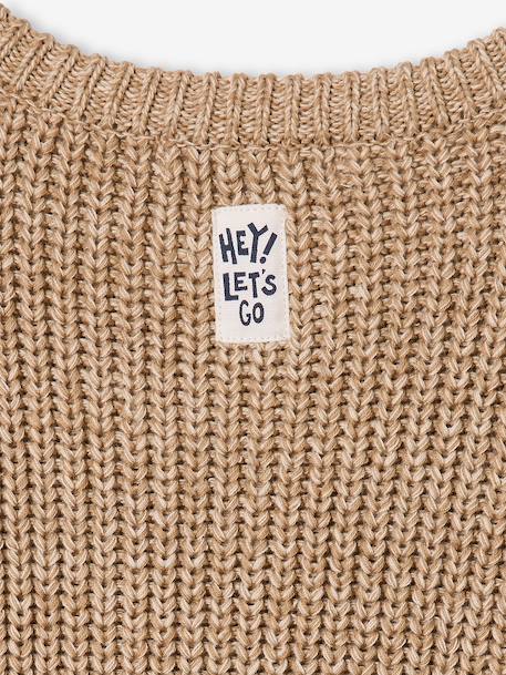 Round-neck jumper for boys marl beige - vertbaudet enfant 