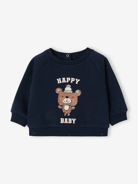 Baby long-sleeved sweatshirt navy blue+ochre - vertbaudet enfant 