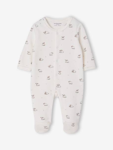 Pack of 2 baby sleepsuits with front opening cappuccino+pale pink+sage green - vertbaudet enfant 