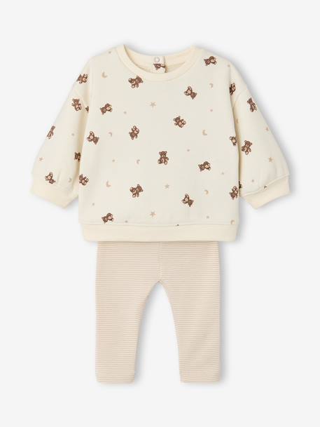 Ensemble sweat et pantalon bébé garçon écru - vertbaudet enfant 