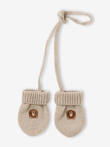 Baby hat, snood and mittens set beige - vertbaudet enfant 