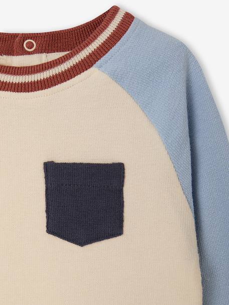 Long-sleeved T-shirt for baby grey blue+vanilla - vertbaudet enfant 