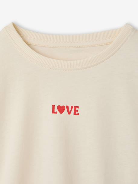 Long-sleeved T-shirt for girls anthracite+ecru+old rose - vertbaudet enfant 