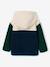 Zip-up hooded cardigan for boys fir green+medium blue - vertbaudet enfant 