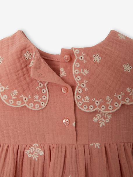Long-sleeved dress for baby girls apricot - vertbaudet enfant 