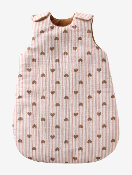Baby Sleep Bag in Cotton Gauze, for Dolls black+blush+brown+printed pink+rose+yellow - vertbaudet enfant 