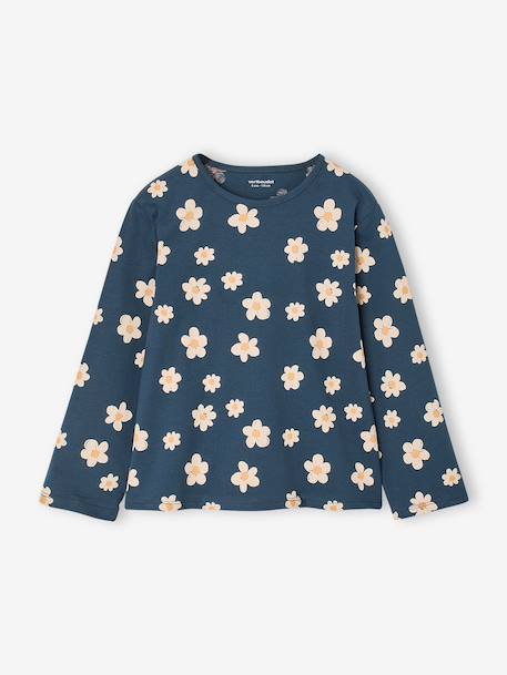 Long-sleeved T-shirt for girls ecru+grey+navy blue - vertbaudet enfant 