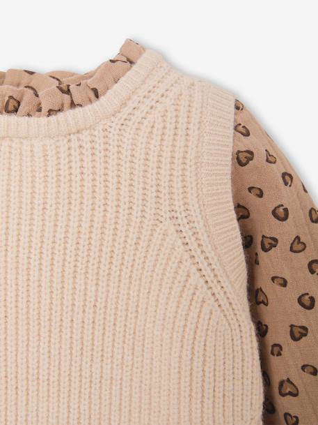 2-in-1 Jumper for Babies ecru+rosy+sky blue - vertbaudet enfant 