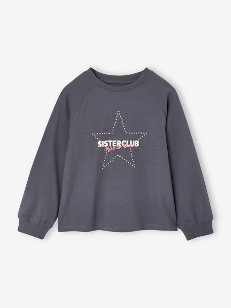 Long-sleeved T-shirt for girls ink blue+plum - vertbaudet enfant 