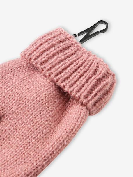3-piece knit hat, snood and mittens set for girls rose - vertbaudet enfant 