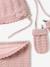 Ensemble bébé fille tricot bonnet snood moufles rose poudré - vertbaudet enfant 