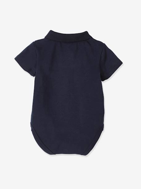 Pack of 2 Bodysuits with Polo Shirt Collar & Pocket, for Newborns Dark Blue+sky blue - vertbaudet enfant 