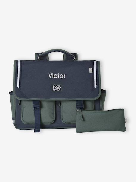 Cartable garçon personnalisable bleu foncé - vertbaudet enfant 