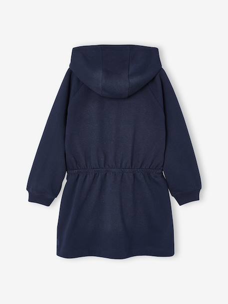 Robe courte à capuche fille gris chiné+marine - vertbaudet enfant 