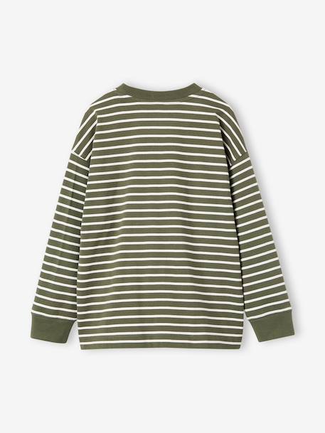Striped T-Shirt for Boys, JONEN anthracite+green - vertbaudet enfant 