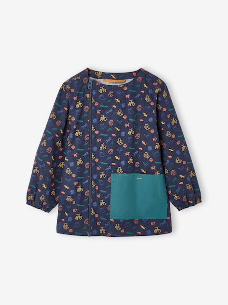 customisable zip-up smock for boys night blue - vertbaudet enfant 