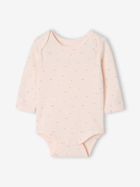 Pack of 3 long-sleeved bodysuits for baby pale pink - vertbaudet enfant 