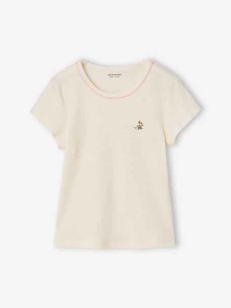 Pack of 3 short-sleeved T-shirts for girls beige - vertbaudet enfant 