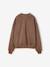 Printed sweatshirt with long sleeves for girls chocolate+grey - vertbaudet enfant 