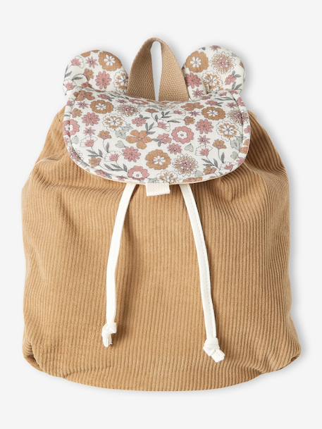 Personalised baby girls cotton muslin backpack beige - vertbaudet enfant 