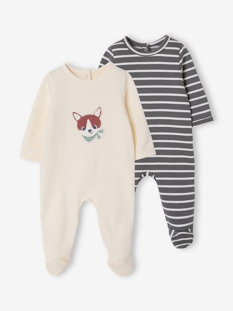 Lot de 2 dors-bien bébé ouverture dos vanille - vertbaudet enfant 
