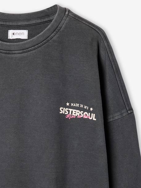 Long-sleeved sweatshirt for girls anthracite - vertbaudet enfant 