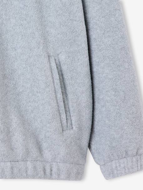 Boys fleece sweatshirt with funnel neck marl grey - vertbaudet enfant 