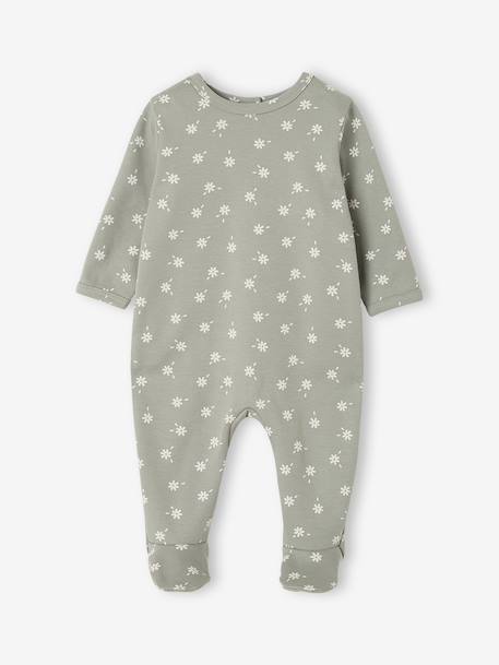 Pack of 2 baby sleepsuits with back opening sage green - vertbaudet enfant 