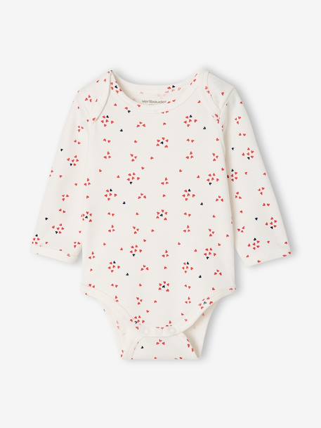Pack of 3 long-sleeved bodysuits for baby ecru - vertbaudet enfant 