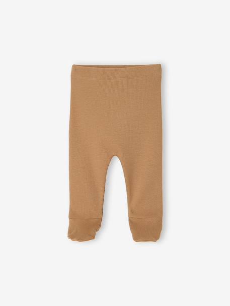 Pack of 2 newborn footed trousers cappuccino - vertbaudet enfant 
