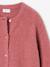 Long-sleeved cardigan for girls chocolate+old rose - vertbaudet enfant 