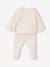 Quilted Set: Cardigan + Fully Printed Footed Trousers ecru+rose+vanilla - vertbaudet enfant 