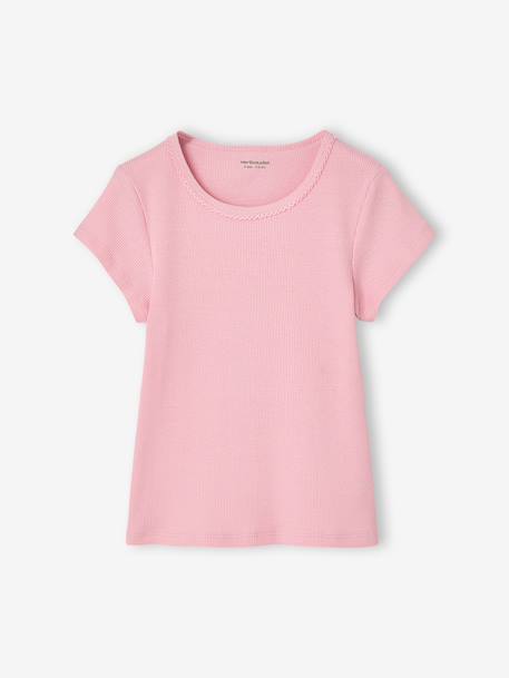 Pack of 3 short-sleeved T-shirts for girls beige - vertbaudet enfant 