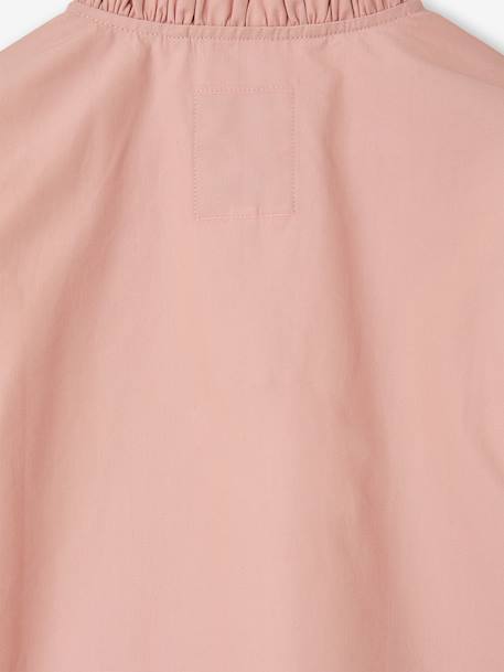 customisable snap-fastening school apron for girls rosy - vertbaudet enfant 